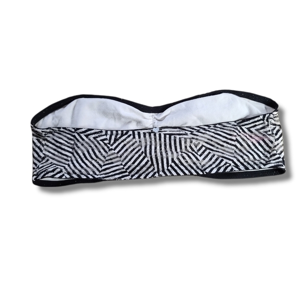 VS PINK black white striped lace bandeau - Picture 2 of 3